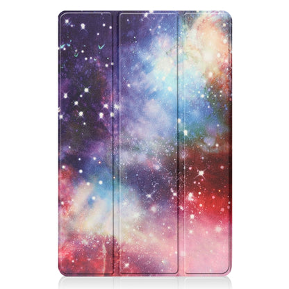Nebula galaxy printed PU leather folio case for tablet, triple-fold design
