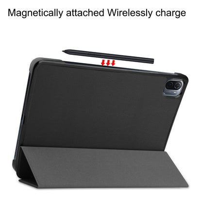 Black folio case with magnetic wireless charging area on back