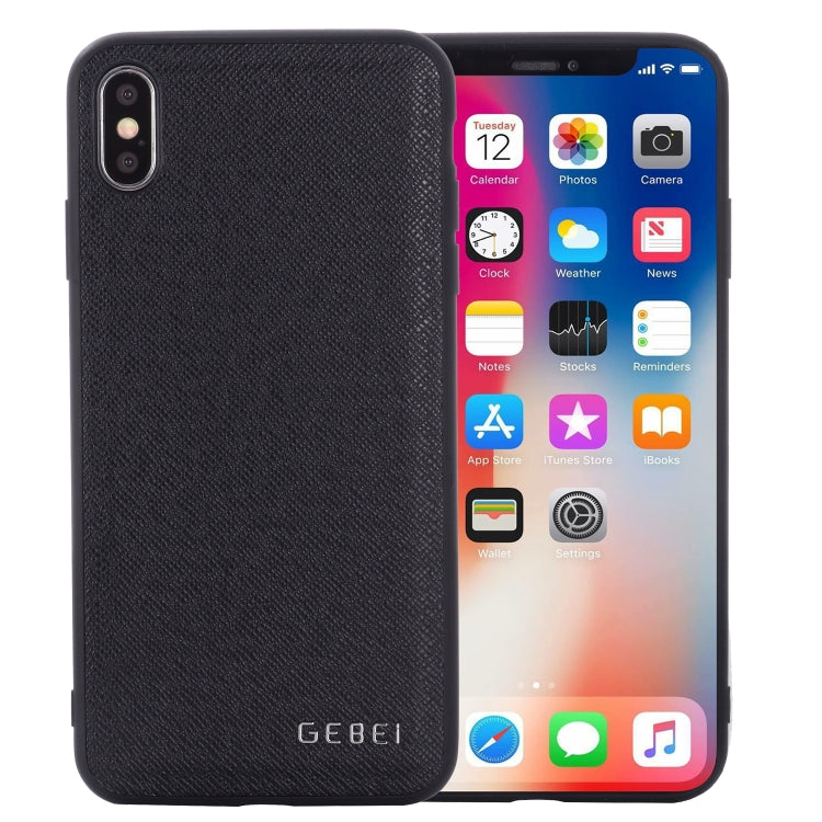 GEBEI textured black full-coverage leather shockproof phone case