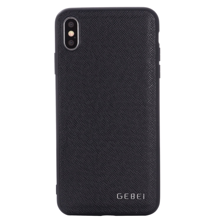 GEBEI textured black leather phone case with cutouts for camera and buttons