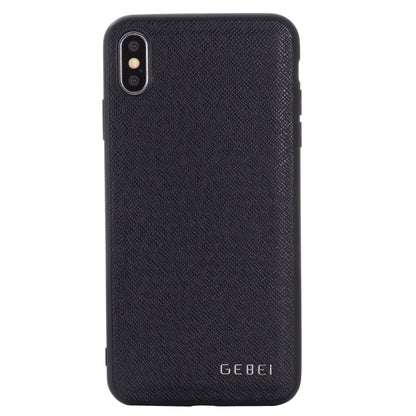 GEBEI textured black leather phone case with cutouts for camera and buttons
