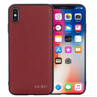 GEBEI textured red full-coverage leather shockproof phone case