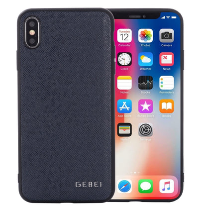 GEBEI textured blue full-coverage leather shockproof phone case
