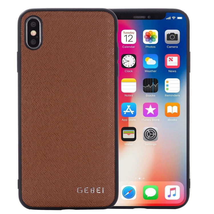 Full-coverage leather protective phone case in brown with shockproof design