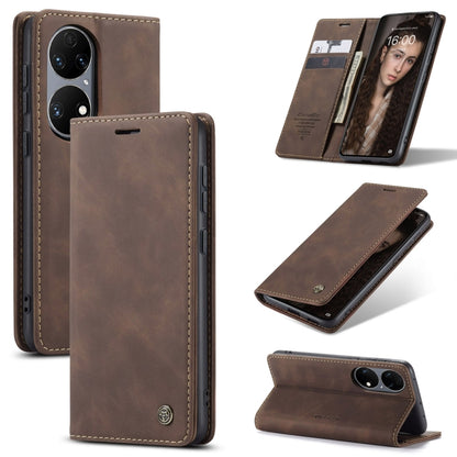 Brown leather-look horizontal flip phone wallet case with card slot and stand