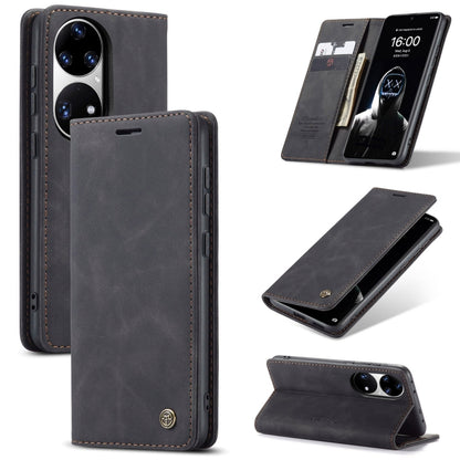 Dark gray leather-look horizontal flip phone wallet case with card slot and stand