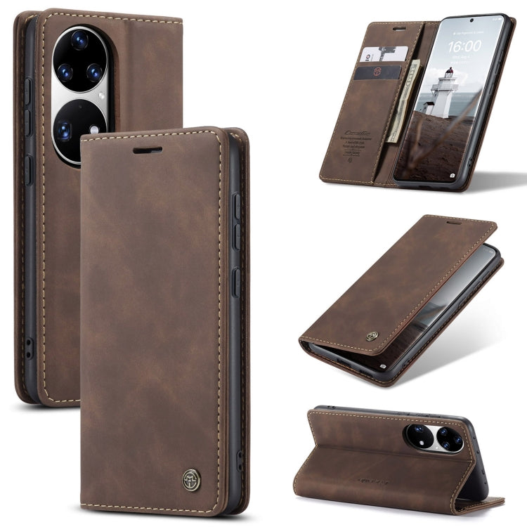 Brown leather-look horizontal flip phone wallet case with card slot and stand