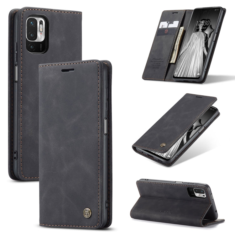 Black leather-look horizontal flip phone wallet case with card slot and stand