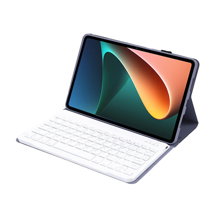 White tablet keyboard case with Bluetooth keyboard and fold stand for Xiaomi Pad 5/5 Pro
