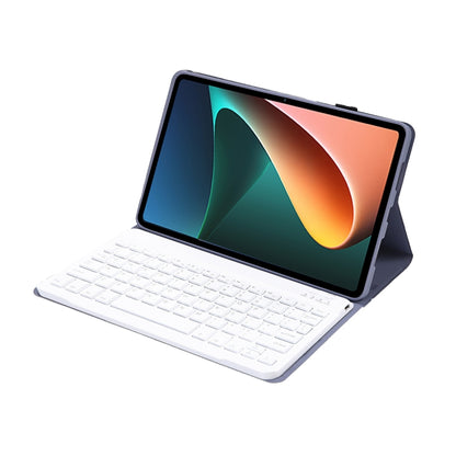 White tablet keyboard case with Bluetooth keyboard and fold stand for Xiaomi Pad 5/5 Pro