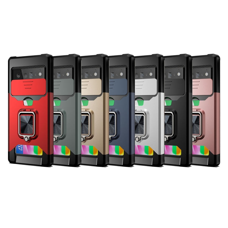 Set of smartphone cases in multiple colors with sliding camera covers and ring holders