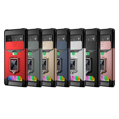 Set of smartphone cases in multiple colors with sliding camera covers and ring holders