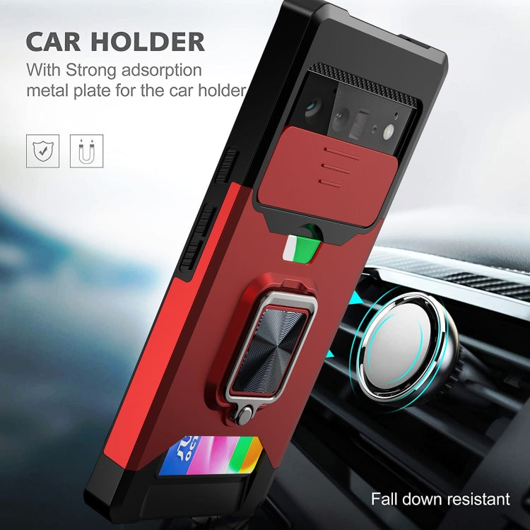 Red rugged phone case with camera cutout and ring holder