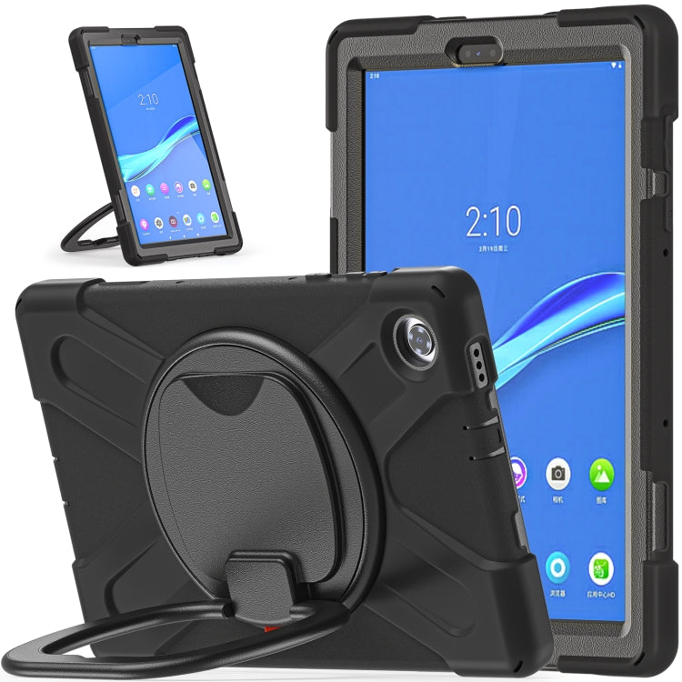 Black rugged tablet case with rotating foldable handle grip and stand