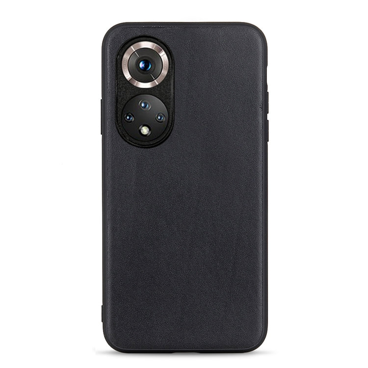 Black leather-texture phone case with dual camera module and secure side grips
