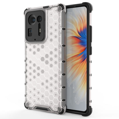Clear TPU bumper shockproof honeycomb case with black side rails and camera cutouts.