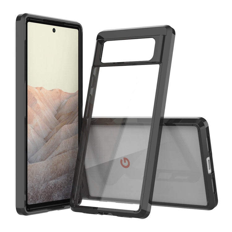 Shockproof protective phone case with black TPU frame and clear back