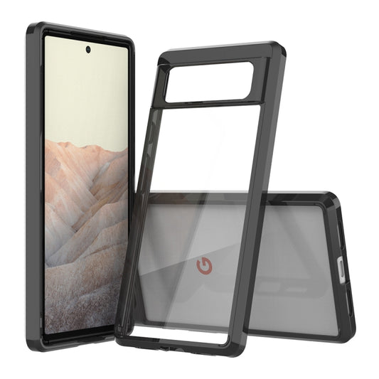 Shockproof protective phone case with black TPU frame and clear back