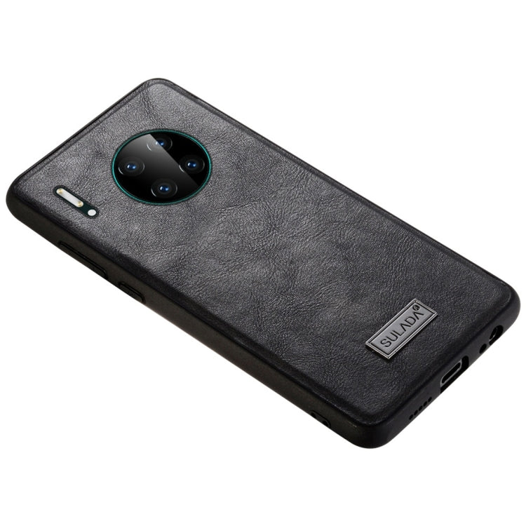 SULADA shockproof phone case in black, leather-look texture with side port openings