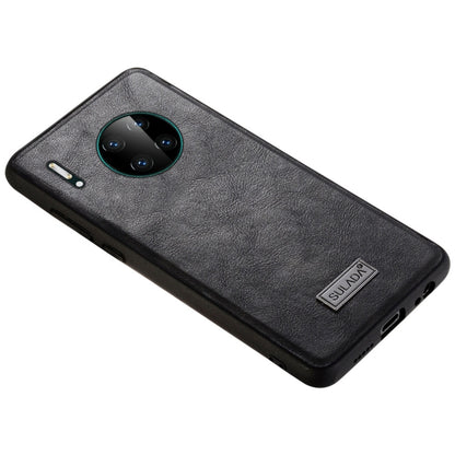 SULADA shockproof phone case in black, leather-look texture with side port openings