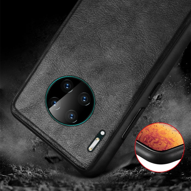 SULADA shockproof phone case in black with leather-look texture and camera lens cover