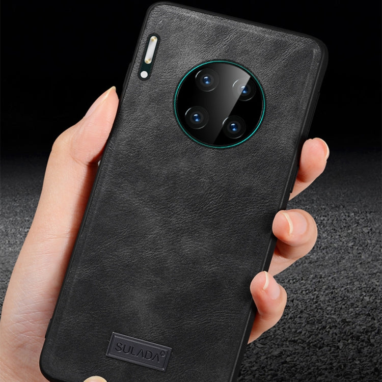 SULADA shockproof phone case in black with leather-look back and SULADA logo
