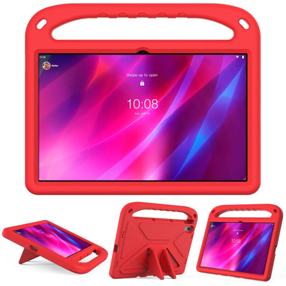 Red EVA tablet protective case with top handle and triangle kickstand holder