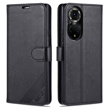 Black sheepskin-textured flip leather wallet case with card slots and camera cutout