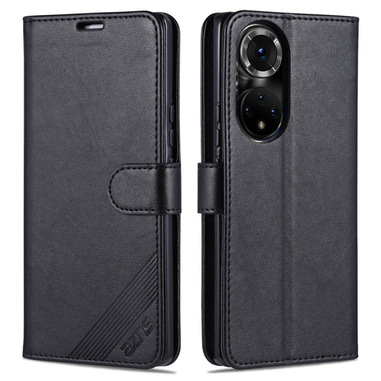 Black sheepskin-textured flip leather wallet case with double camera cutout