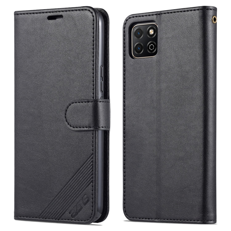 Black textured flip leather wallet phone case with card slots and camera opening