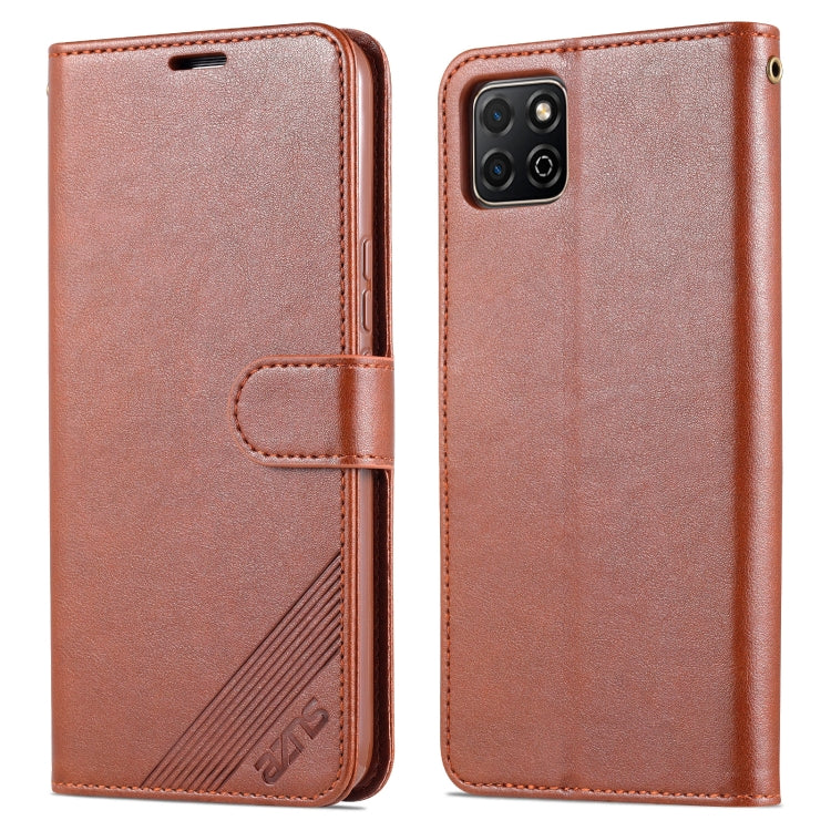 Brown textured flip leather wallet phone case with card slots and camera opening