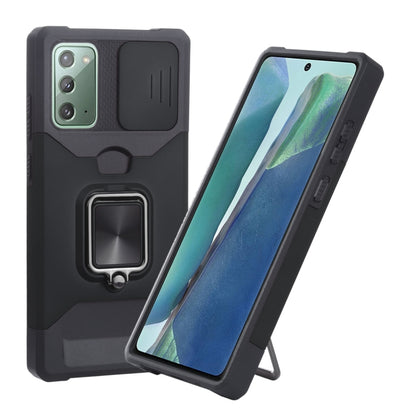 Phone case with ring holder and card slot, matte black dual-tone TPU cover