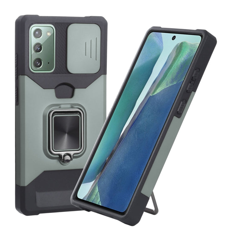 Phone case with ring holder and card slot, mint green/black dual-tone TPU cover