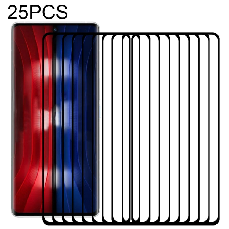 25-pack curved edge tempered glass full-screen screen protectors for vivo iQOO 8 Pro