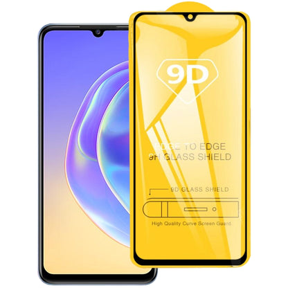 9D full glue tempered glass screen protector on phone, front view