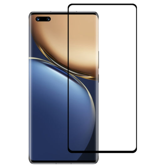 Curved-edge tempered glass screen protector film, clear, covers front display