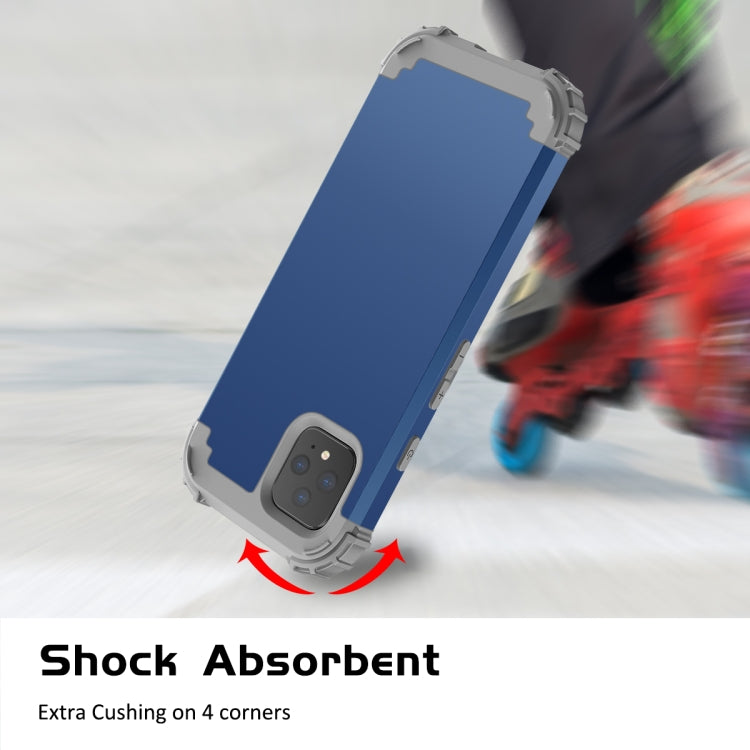 Blue and grey shockproof Pixel 4 phone case with thick bumper corners