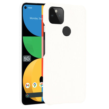 Shockproof crocodile-texture phone case in white, with camera opening and round grip pad