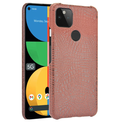 Shockproof crocodile-texture phone case, peach-orange, with camera cutout and grip edges