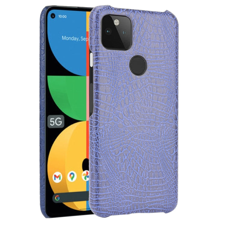Shockproof crocodile-texture phone case in light blue, with camera cutout and protective edges
