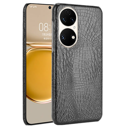 Shockproof crocodile-texture phone case in dark gray/black, with dual camera cutouts