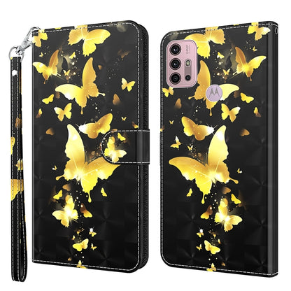 Black phone wallet case with gold butterfly 3D pattern, wrist strap, magnetic closure