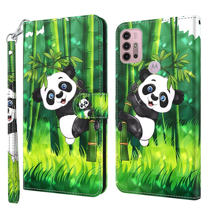 Green panda tree phone wallet case with card slots and wrist strap