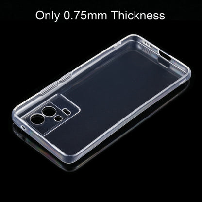 Ultra-thin transparent TPU phone case showing bottom cutouts and side button openings