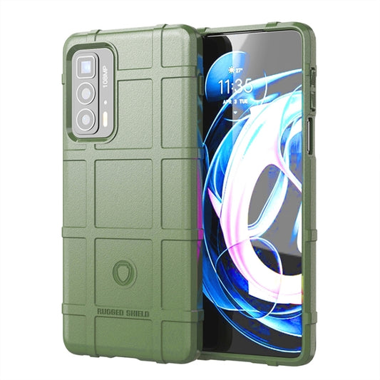 Green shockproof TPU phone case with raised corners and camera cutout for secure grip