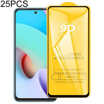 25-pack 9D full-glue tempered glass screen protector sheet with black border