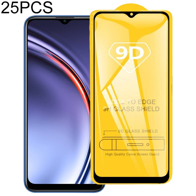 25-pack 9D full-glue tempered glass screen protector sheet with black edge border