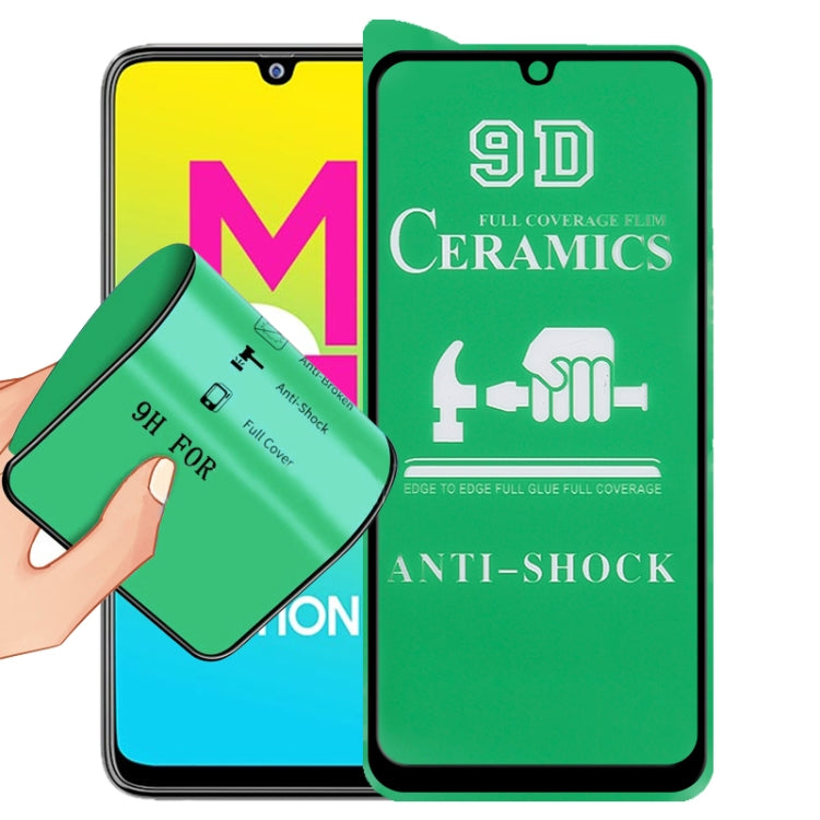 9D full glue ceramic full-screen screen protector film, shown being applied by hand