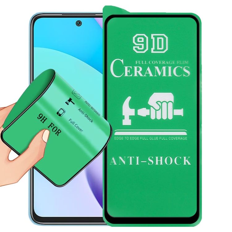 9D full-screen ceramic screen protector film with anti-shock design, being applied