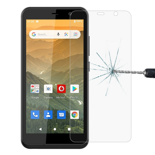 Tempered glass screen protector, fitted over phone front display